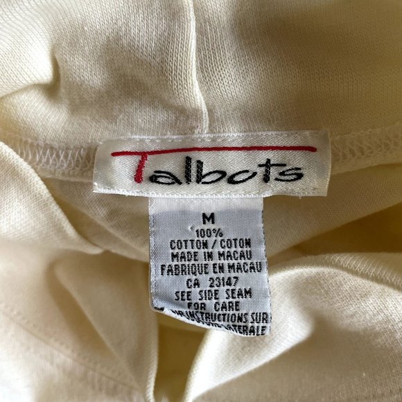 Talbots Very Soft Classic Off-White 100% Cotton Mock Neck Sleeveless Top Size M - Picture 4 of 4
